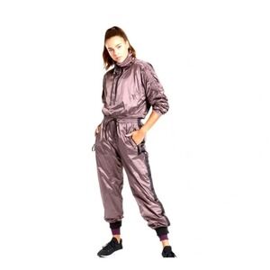 Athleta Allyson Felix Legend Luxe Track Pant Flora Mauve Metallic 598843 Small